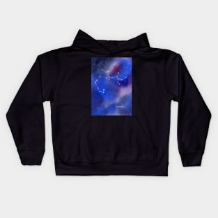 Sagittarius Star Constellation with Galaxy Background Kids Hoodie